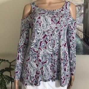 Westport 1962 Paisley cold shoulder top